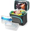 imageArctic Zone Ultimate Secret Lunch Bucket  Dual Compartment Insulated Lunch Pack  NavyGray