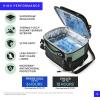imageTitan Fridge Cold Crush Resistant Expandable Lunch Bag  With Reusable Gel Ice Packs Plus Food Container Set  Sail BlueSage Green