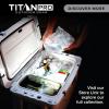 imageTitan PRO High Performance Ice Chest  55 Quart Capacity  Hard Cooler with Interior LED Light Dry Bin Ice Saver Performance Booster and Microban Protection  Granite Gray