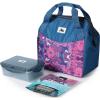 imageArctic Zone High Performance Meal Prep Lunch Bag MD with 6 Piece Printed Leak Proof Bento and 250g High Performance Ice Pack  Leafy GreyNocturnal Orchid