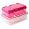 imageArctic Zone Interlocking Ice Bricks  2Pack DoubleSided Ice Bricks  Snaps Onto Container Lids  GreenPink