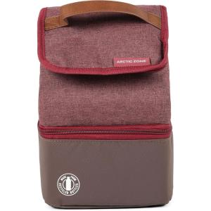 imageArctic Zone Canvas Heathered Eco Expandable Lunch Pack  Insulated Lunch Bag  BlackWine