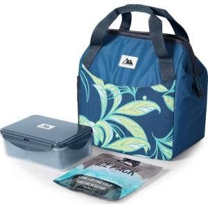 imageArctic Zone High Performance Meal Prep Lunch Bag MD with 6 Piece Printed Leak Proof Bento and 250g High Performance Ice Pack  Leafy GreyLeafy Grey