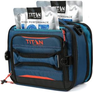imageArctic Zone Titan Deep Freeze Fridge Cold Expandable Insulated Horizontal Lunch Pack with 2X 250g High Performance Ice Walls BlueBlue