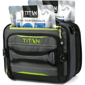 imageArctic Zone Titan Deep Freeze Fridge Cold Expandable Insulated Horizontal Lunch Pack with 2X 250g High Performance Ice Walls BlueGray