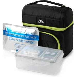 imageArctic Zone Ultimate Secret Lunch Bucket  Dual Compartment Insulated Lunch Pack  NavyBlack