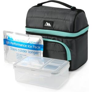 imageArctic Zone Ultimate Secret Lunch Bucket  Dual Compartment Insulated Lunch Pack  NavyGray