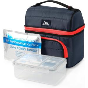imageArctic Zone Ultimate Secret Lunch Bucket  Dual Compartment Insulated Lunch Pack  NavyNavy