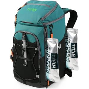 imageTitan Deep Freeze Ice Wall Backpack Cooler 30 Can Cooler Bag with Ice PacksPine