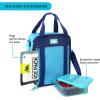 imageArctic Zone Urban Lunch Box Combo with 210g Ice Pack and Sandwich Container CheckeredBlue