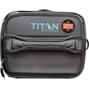imageArctic Zone Titan Fridge Cold Crush Resistant Expandable Lunch Bag  With Reusable Gel Ice Packs Plus Food Container Set  Gray and Blue