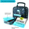 image:imageArctic Zone Popit Kids Lunch Box Combo with Sensory Pop Handle 210g Ice Pack and Sandwich Container Dino Skeleton DyeBlue