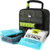 image:imageArctic Zone Popit Kids Lunch Box Combo with Sensory Pop Handle 210g Ice Pack and Sandwich Container Dino Skeleton DyeGreen