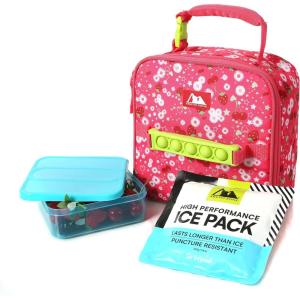 image:imageArctic Zone Popit Kids Lunch Box Combo with Sensory Pop Handle 210g Ice Pack and Sandwich Container Dino Skeleton DyePink