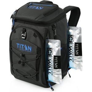 image:imageTitan Deep Freeze Ice Wall Backpack Cooler 30 Can Cooler Bag with Ice PacksCobalt Carbon Black