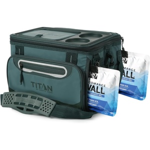 image:imageTitan by Arctic Zone Collapsible Cooler with Ice Pack amp Bottle Opener Insulated Bag with Shoulder Strap amp Leak Proof Lining for Beach Travel amp CampingDeep Forest Green